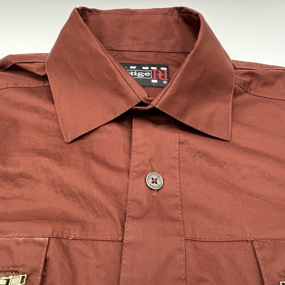 Royal Prestige Mens XL Shirt NWT Brown Cotton Military Streetwear Biker Buckle - Picture 11 of 16